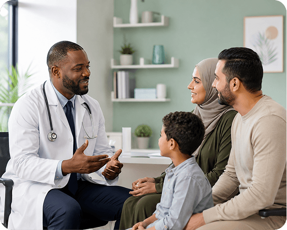 Family doctor with a young family
